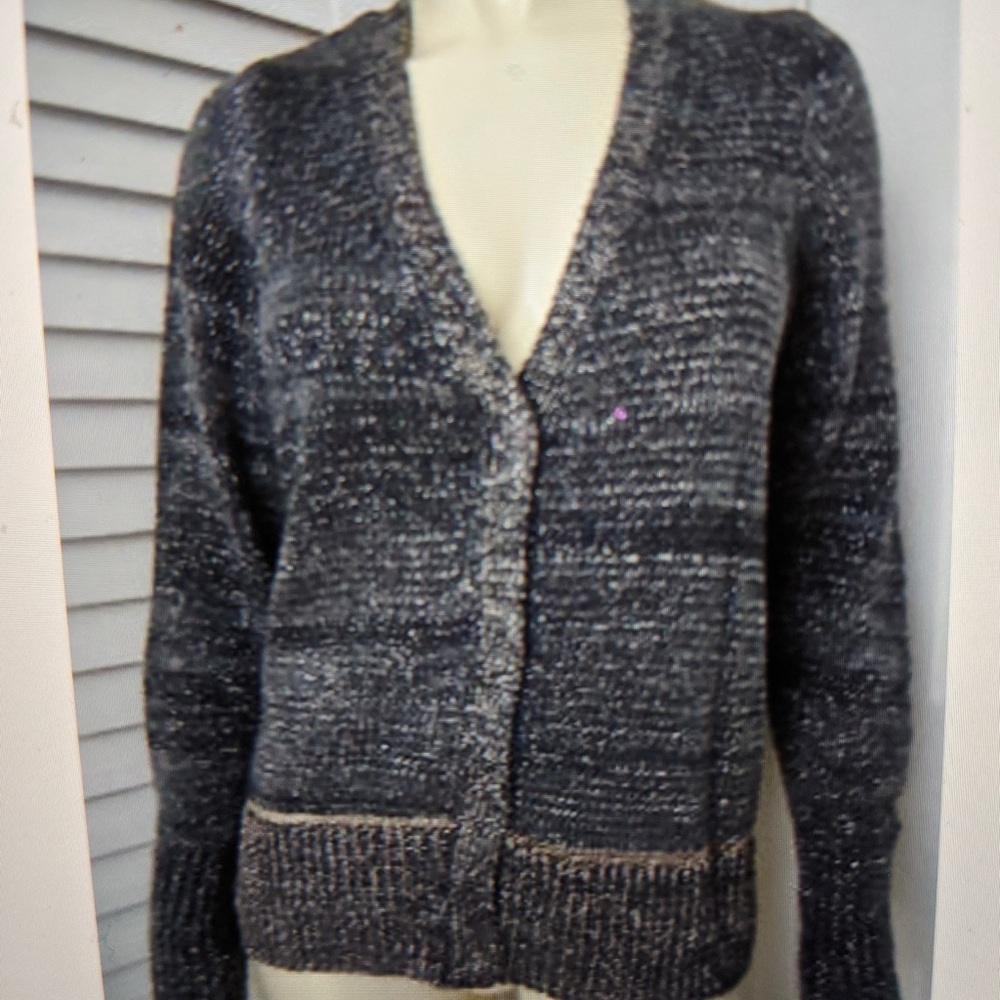 SIMPLY VERA WANG Sweater Grey Silver L Chic!